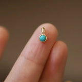 925 Silver 14K Plated Turquoise Pendant Choker Necklace Women