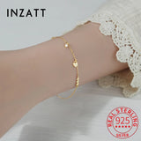 925 Silver 14K Plated Zircon Hearts Bracelet Wedding Jewelry
