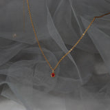925 Silver Zircon Pendant Choker Necklace 14K Plated for Women