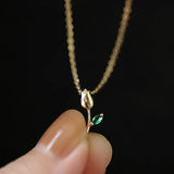 925 Sterling Silver Zircon Rose Flower Pendant Choker Necklace for Women