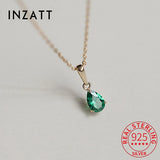 925 Silver Zircon Water Drop Choker Necklace Women Fine Jewelry