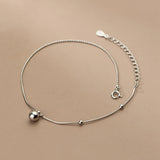 925 Sterling Silver 18K Geometry Bead Anklet For Women