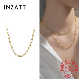 925 Silver 18K Chain Choker Necklace Hiphop Jewelry for Women