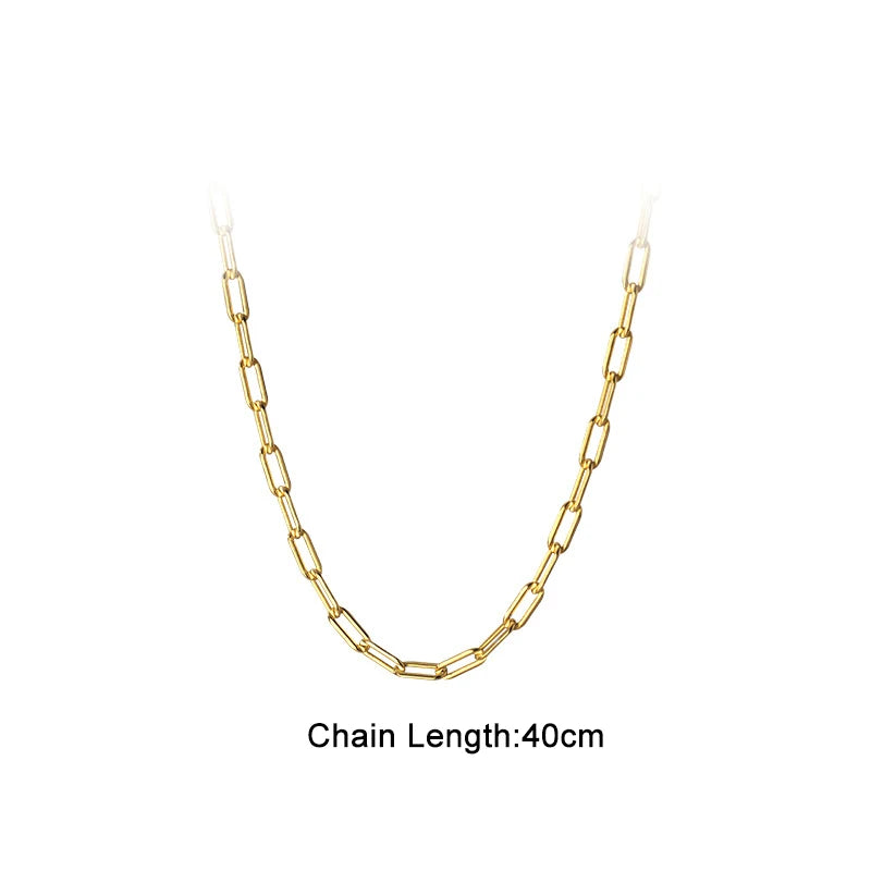 925 Silver 18K Chain Choker Necklace Hiphop Jewelry for Women