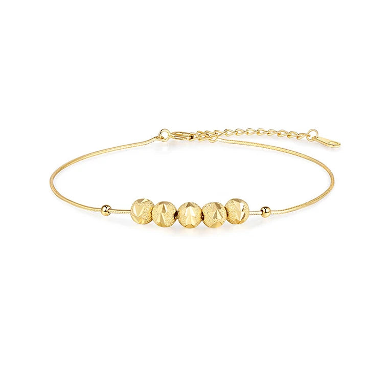 925 Silver Bead Chain Bracelet 18K for Women Party Jewelry