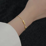 925 Silver Bead Chain Bracelet 18K for Women Party Jewelry
