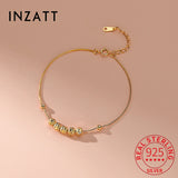 925 Silver Bead Chain Bracelet 18K for Women Party Jewelry