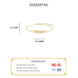 925 Silver Bead Chain Bracelet 18K for Women Party Jewelry
