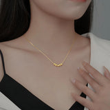 Genuine 925 Silver 18K Bead Choker Necklace Classic Fine Jewelry