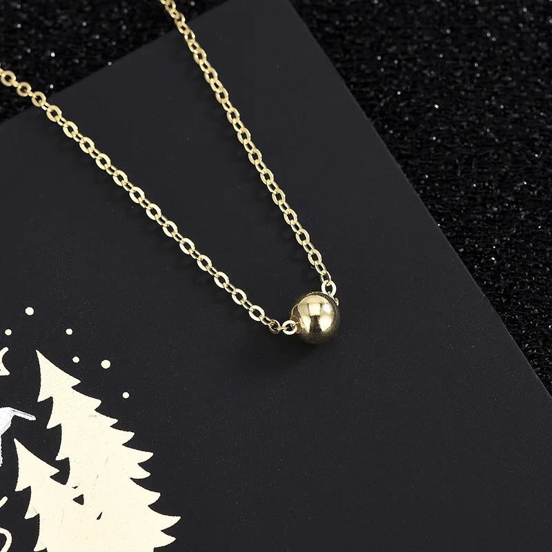 925 Silver 18K Bead Choker Necklace Women Fine Jewelry