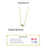 925 Silver 18K Bead Choker Necklace Women Fine Jewelry