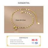 925 Silver Bell Lip Chain Anklet 18K for Women Minimalist Summer Jewelry