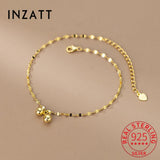 925 Silver Bell Lip Chain Anklet 18K for Women Minimalist Summer Jewelry