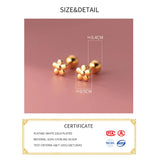 925 Silver 18K Flower Stud Earrings Party Jewelry