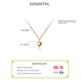 925 Silver Heart Chain Pearl Choker Necklace Women Bohemian Jewelry