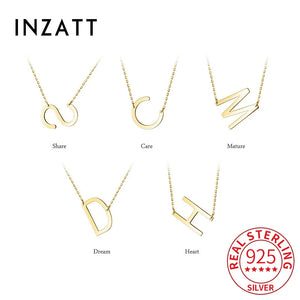 925 Silver 18K Letter Choker Necklace Women Jewelry