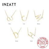 925 Silver 18K Letter Choker Necklace Women Jewelry