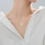 925 Silver 18K Letter Choker Necklace Women Jewelry