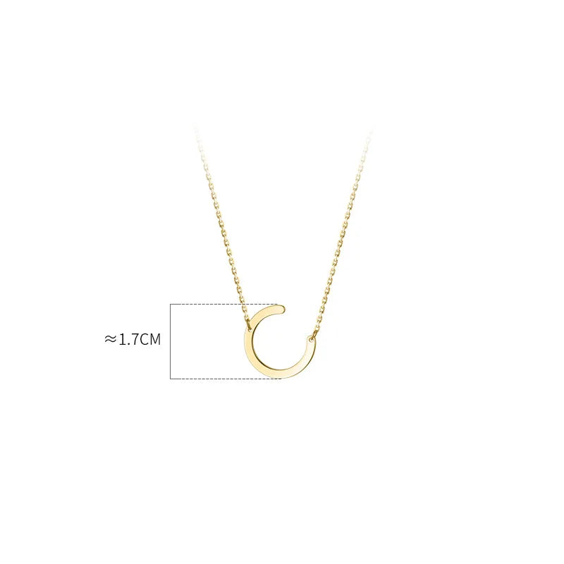 925 Silver 18K Letter Choker Necklace Women Jewelry