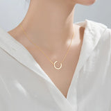 925 Silver 18K Letter Choker Necklace Women Jewelry