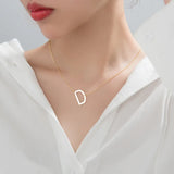 925 Silver 18K Letter Choker Necklace Women Jewelry