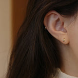 925 Sterling Silver Small Bead Stud Earrings 18k