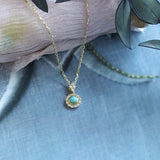 925 Silver Zircon Turquoise Round Choker Necklace Women
