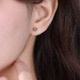 925 Silver Bead Stud Earrings Women 2-6mm Classic Jewelry Ear Care Accessories