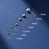 925 Silver Bead Stud Earrings Women 2-6mm Classic Jewelry Ear Care Accessories