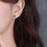 925 Silver Bead Stud Earrings Women 2-6mm Classic Jewelry Ear Care Accessories