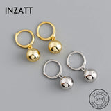 925 Sterling Silver 8mm Bead Hoop Earrings Party Jewelry