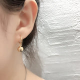 925 Sterling Silver 8mm Bead Hoop Earrings Party Jewelry