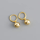 925 Sterling Silver 8mm Bead Hoop Earrings Party Jewelry