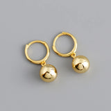 925 Sterling Silver 8mm Bead Hoop Earrings Party Jewelry
