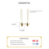 925 Silver Enamel Bee Drop Earrings Chain Tassel Fine Jewelry
