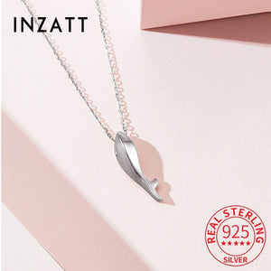 925 Sterling Silver Animal Whale Pendant Choker Necklace For Women