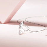 925 Sterling Silver Animal Whale Pendant Choker Necklace For Women