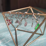925 Sterling Silver Animal Zircon Enamel Charms for DIY Punk Accessories