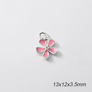925 Sterling Silver Animal Zircon Enamel Charms for DIY Punk Accessories
