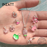 925 Sterling Silver Animal Zircon Enamel Charms for DIY Punk Accessories