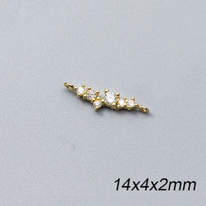 925 Silver Zircon Hollow Flower Charms Women DIY Accessories