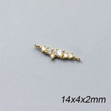 925 Silver Zircon Hollow Flower Charms Women DIY Accessories