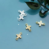 925 Silver Zircon Hollow Flower Charms Women DIY Accessories