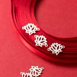 925 Silver Zircon Hollow Flower Charms Women DIY Accessories