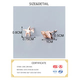 925 Silver Asymmetric Stud Earrings Conch starfish Fine Jewelry Gift