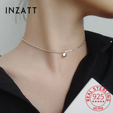 925 Silver Asymmetrical Bead LUCK Choker Necklace Women Vintage Jewelry