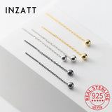 925 Sterling Silver Bead 18K 38MM Short Chain Tassel Stud Earrings