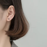 925 Sterling Silver Bead 18K 38MM Short Chain Tassel Stud Earrings