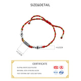 925 Silver Bead Red Rope Bracelet Women Party Jewelry