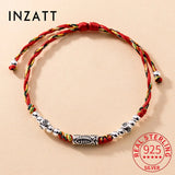 925 Silver Bead Red Rope Bracelet Women Party Jewelry